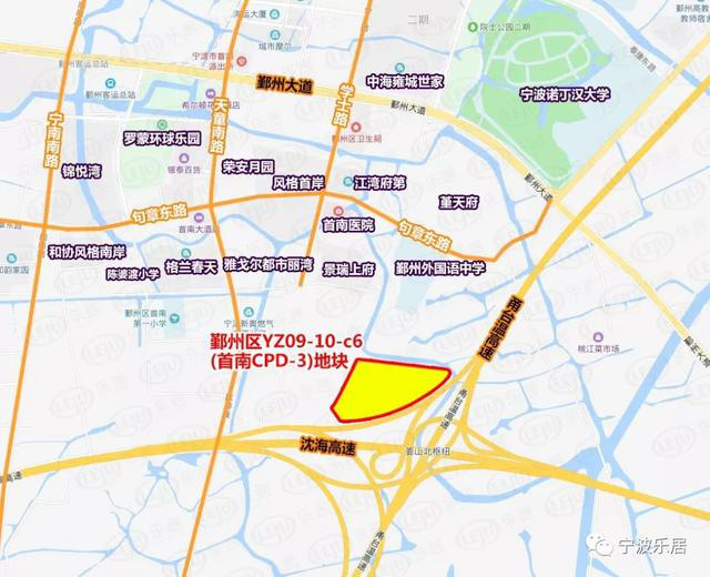 地块位置地块位于鄞州区首南街道鲍家耷村,东,南至庆元大道(规划为44m