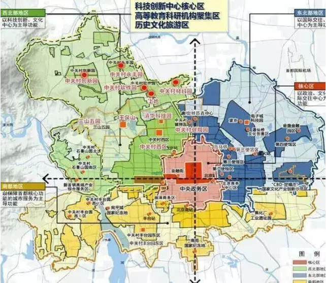 从上图中可以看出,它跟上述北京整体规划高度吻合,也把北京主城区分